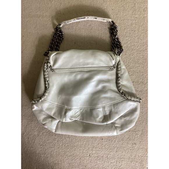 Betsey Johnson Women Handbag  Cream  EUC Hobo  Gunmetal top  Bauble detail - Picture 3 of 11
